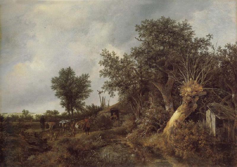 Jacob van Ruisdael Landscape with a cottage and trees Spain oil painting art